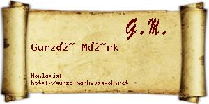 Gurzó Márk névjegykártya